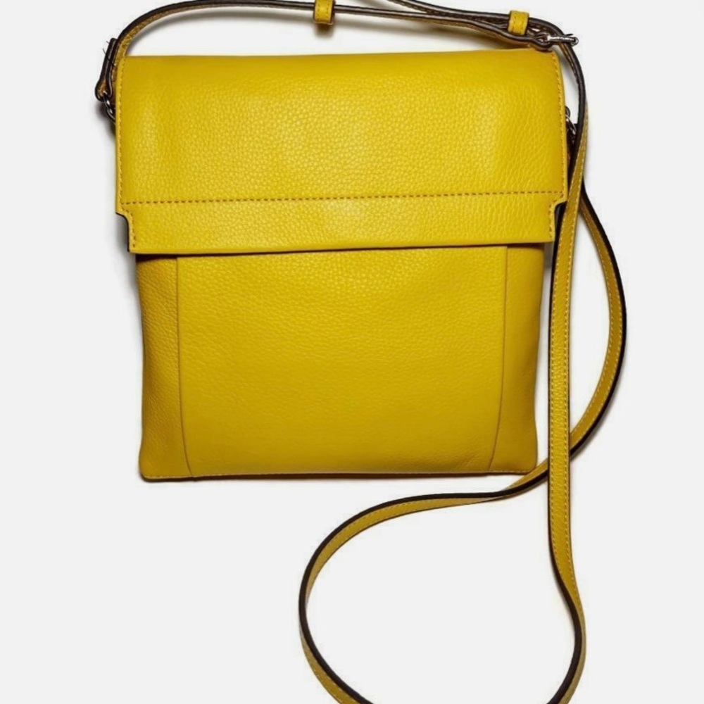 Sunflower Yellow Leather Vince Camaro Crossbody Bag